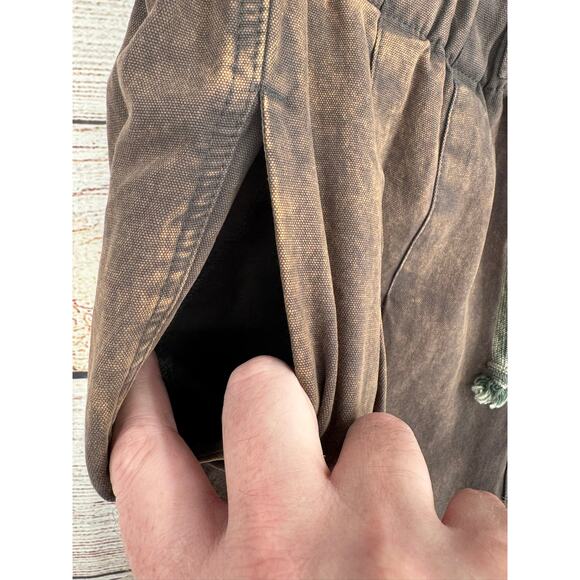 Oli & Hali Mineral Washed High Waist Pleated Barrel Pants Womens L Brown - Picture 7 of 14